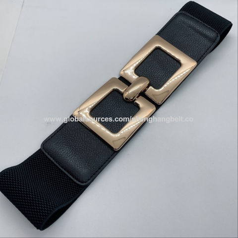 Buy Wholesale China Gold Metal Shiny Elastic Women Wide Belt For Dress & Women  Belt at USD 3