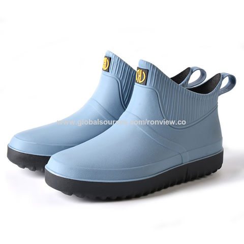 Womens Ankle Rain Boots Waterproof Mid-Calf Rainboots Non-Slip Outdoor Rubber Water Shoes 2019 