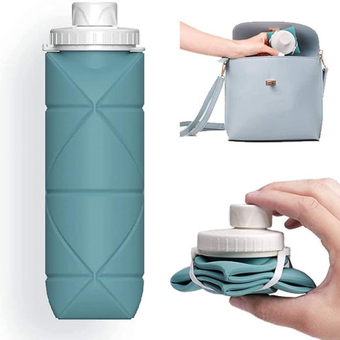 Silicone Collapsible Water Bottles, Kids Water Bottle, Pop Its Water Bottle for Toddlers, Camping Cup with Carabiner, BPA Free and Leakproof, Travel