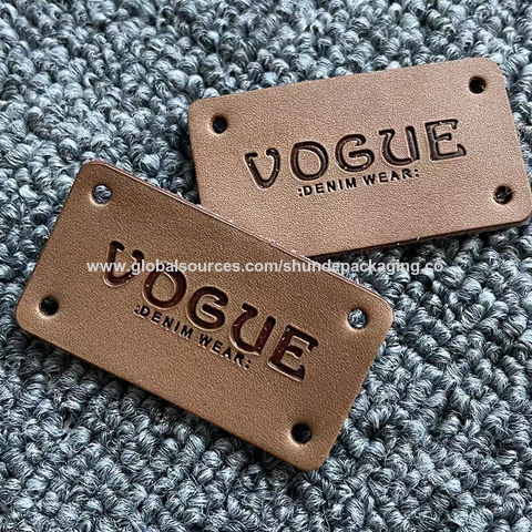 Custom Made Leather Patches/Labels/Tags | PERSONALIZED Text or Initials |  PREMIUM Cowhide Leather | Brown, Tan, Gray or Black | MADE IN THE USA
