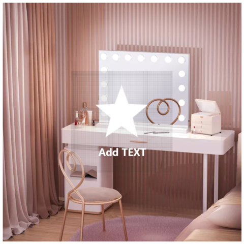 Makeup Mirror Cosmetic Pocket, Vanity Table With Lighted Mirror Hollywood