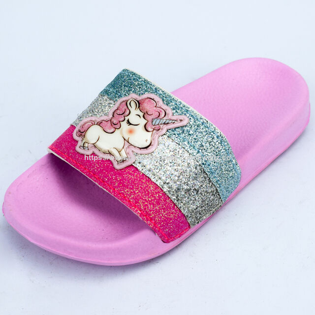 Vente en gros de pantoufles d'intérieur à motif de dessin animé, mignonnes pour chambre à coucher de filles, été, enfants, PVC, licorne for sale at factory direct price