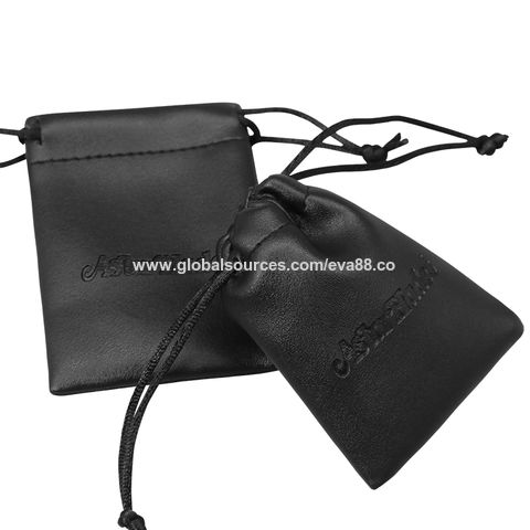 Faux Leather Gift Jewellery Pouches Bag with Drawstring 