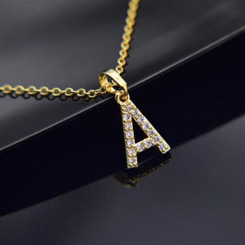 Cubic Zirconia Letter Initial Necklace 