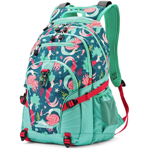 Cute Mermaid Print Laptop Backpack High School Bookbag Casual Travel Daypack