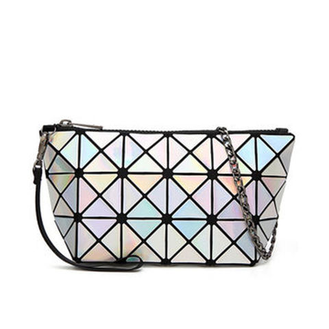 Women Geometric Glossy Crossbody Shoulder Handbag Chain Purse Messenger Bags 