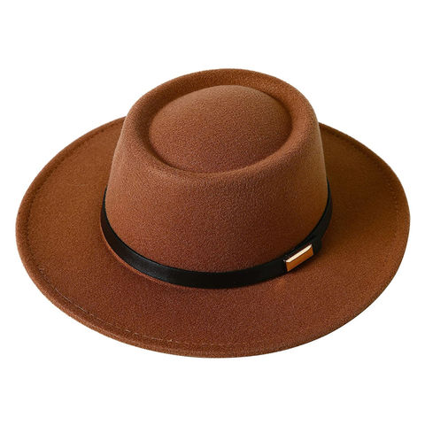 Zesoma Fedoras Women Casual Cotton Felt Hat with Belt Large Wide Vintage Jazz Hats