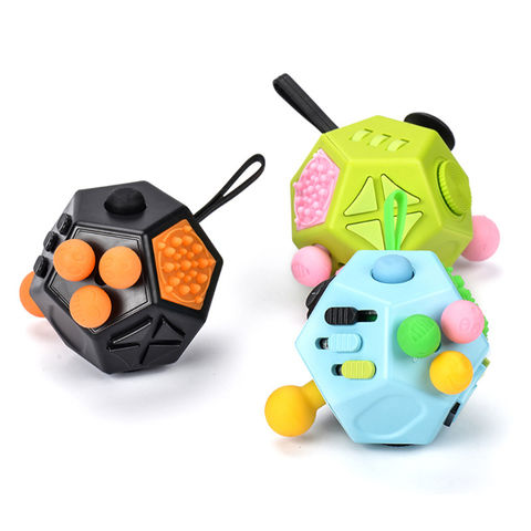 Fidget Cube 12 Sides - Fidget Anti Stress Toy Silicone ABS