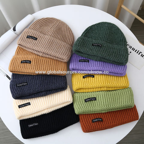 Mens Knitted Melon Winter Hats For Men European & American Style