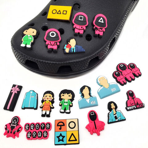 Pvc Shoe Charms Amazon Hot Selling Soft Squid Game Jibbitz Croc