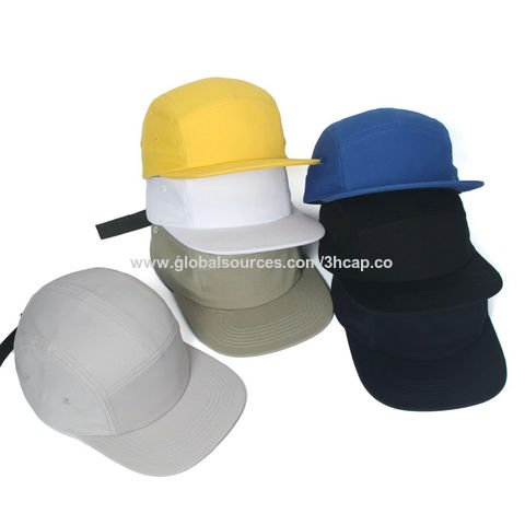 5 Panels Cap Short Brim Hat Flat Bill Cotton Blank Camping Hats