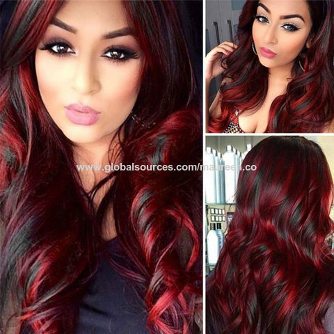 long wavy red hair wig