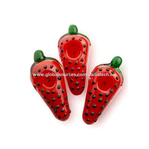 Strawberry Glass Pipes, Glass Smoking Pipe, Durable Smoking Bowl Pipe,  Strawberry Pipe, Strawberry Art, Fruit Decor, Novelty Pipe 