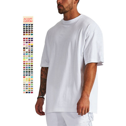 Wholesale Breathable Promotional 100% Cotton 180GSM Plain T Shirt Custom  Drop Shoulder Blank Solid Color Short Sleeves White Oversize T Shirt -  China T Shirts and Men's T Shirt price