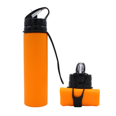 Buy Wholesale China 580ml Bpa Free Collapsible Silicone Sports Water Bottle,foldable  Silicone Water Bottle For Outdoor & Silicone Water Bottle at USD 3