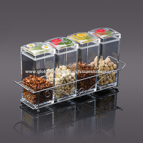 Perfect Life Ideas Refillable 5Pcs Plastic Spice Containers Seasoning  Organizer
