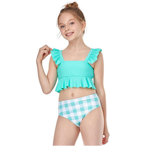 Girls' Tankinis Cute Two Piece Cover Up Crop-top Children's