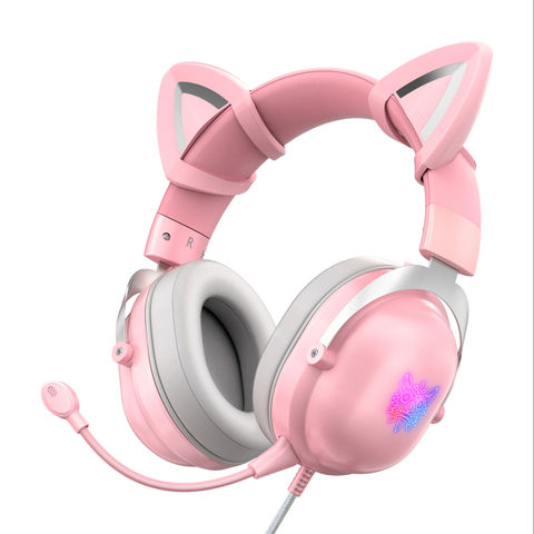 Buy Wholesale China Onikuma Girly Color Computer Gaming Headset Gamer  Headphones For Ps5 With Cat Ear & Computer Gaming Headset at USD 12.5