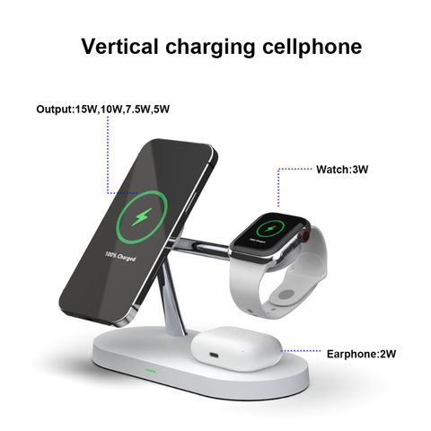 Buy Wholesale China 3 In 1 Magsafe Style Magnetic Wireless Charging Station  For Iphone, Iwatch, Airpods/tws & Wireless Charger at USD 15