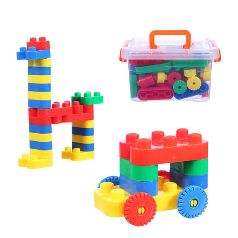 Mainan balok susun DIY, mainan edukasi rakit rumah, kereta api, figur & set, mainan blok kustom untuk anak-anak