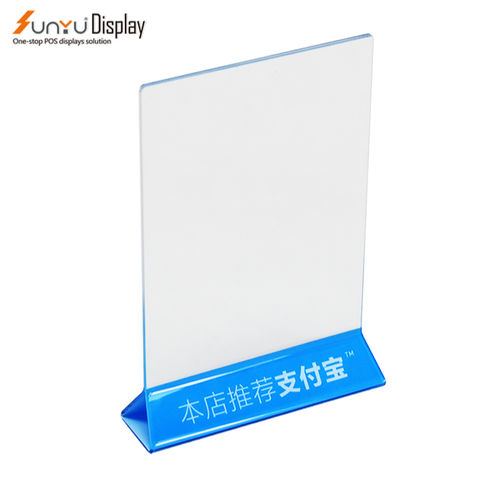 Transparent, A6 Size Convenient Menu Holders Desktop Photo Container Display Stand Acrylic Table Advertisement Rack for Shop Wedding Party Retail Store Accessories