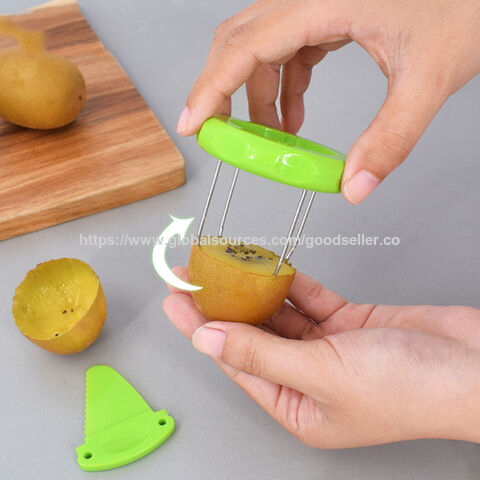 Venda por atacado de utensílios de cozinha de aço inoxidável, descascador, fatiador, cortador de kiwi for sale at factory direct price