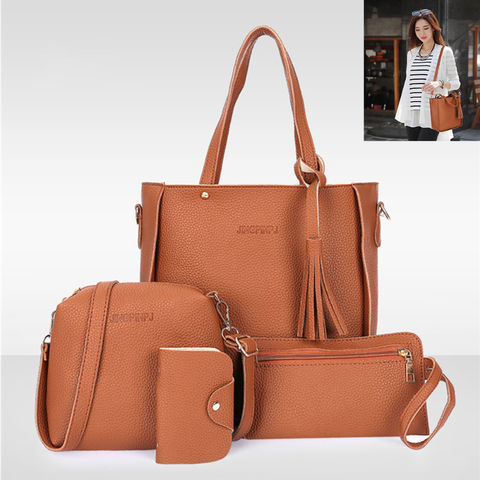 brown leather tote bolsas on sale