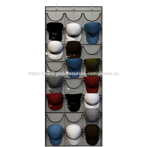 حقيبة تخزين قبعات البيسبول نصف الدائرية ذات 4 شبكات خلف الباب - منظم قبعات for sale at factory direct price