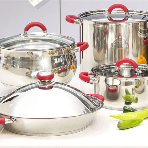 12 Piece Cooks Stainless Steel Cookware Set With Glass Lids For Gas Stove -  CNPOCOCINA