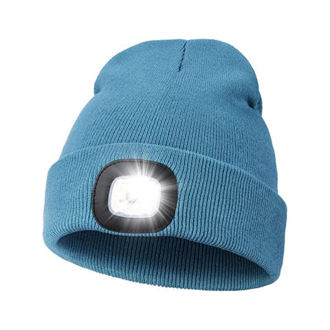 LED Light Beanie Winter Ski Hat Skull Cap Rechargeable USB 