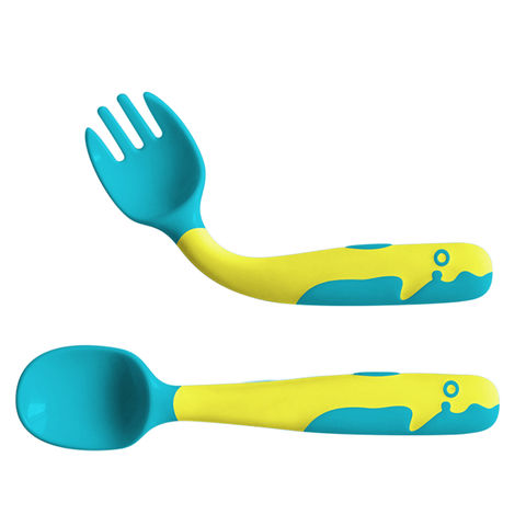 China Silicone Baby Feeding Spoon And Fork Set BPA Free Soft l