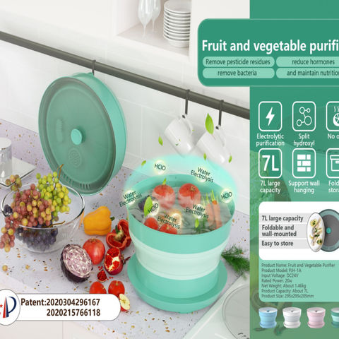 Household Ultrasonic Hydroxyl Fruit and Vegetable Washing Machine 9L  Kitchen Appliance Fruit & Vegetable Cleaner Ultrasonic