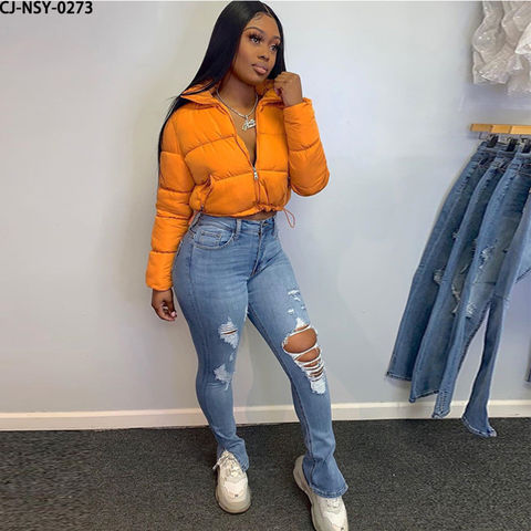 cropped bubble coat womens