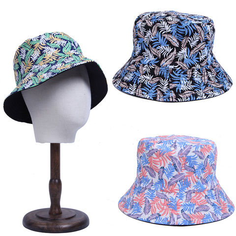 Buy Wholesale China Custom Bucket Hat Leaf Pattern Printing Fashion ...