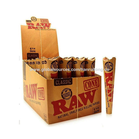 Free Shipping RAW Classic 1 1/4  Size Pre-Rolled Cones 200 Pack 