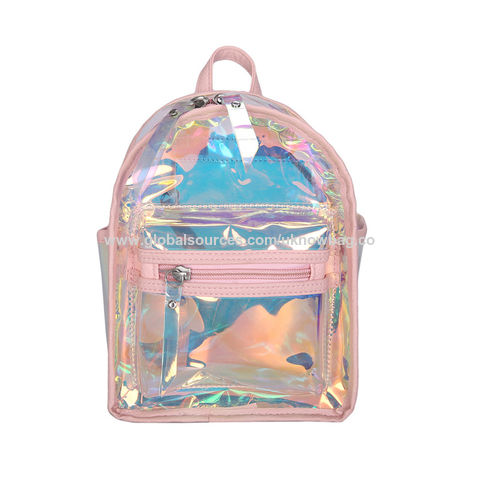 clear holographic backpack