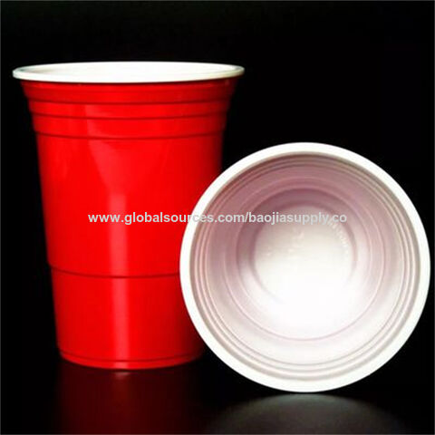 16 Oz Plastic Double Color Party Red Beer Pong Solo Cup - China