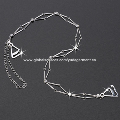 Factory Direct High Quality China Wholesale Charming Underwear Chain  Fashion Metal Bra Straps With Diamond Decorative Bra Alloy Chain For Girls  $3.5 from DONGGUAN YUDA GARMENT CO.,LTD