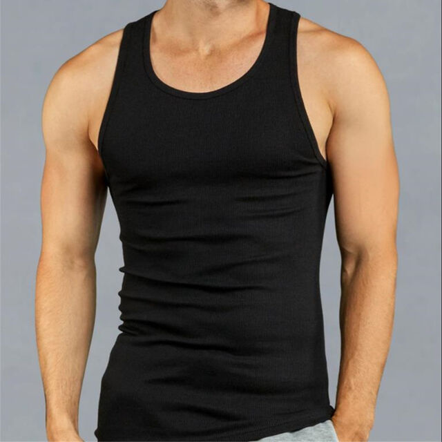 Elastisches Herren-Tanktop aus 100% Baumwolle in großer Größe