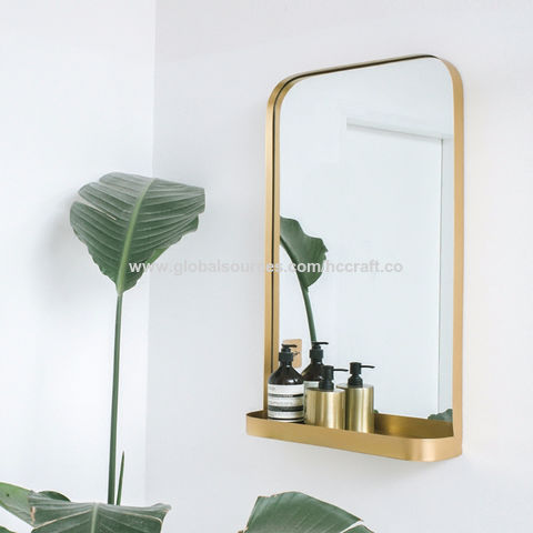 Mirrorize Espejo redondo dorado de 24 pulgadas para decoración de pared de  sala de estar, espejo de baño circular enmarcado con acento dorado, espejo