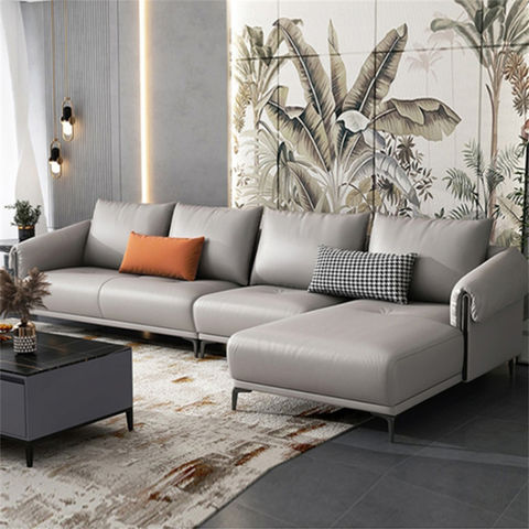 Italian Minimalist Leather Sofa, Elegant Leather Sofa Bed