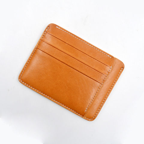 Minimalist Full Grain Leather Card Holder with RFID Protection