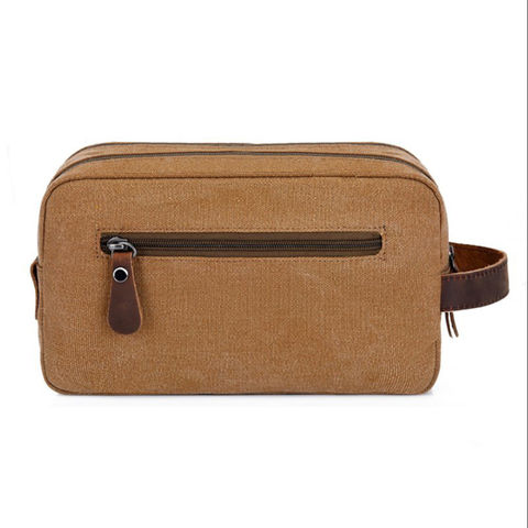 Buy Wholesale China Hot Large Waterproof Travel Toiletry Pouch With Leather  Handle Cotton Canvas Makeup Cosmetic Bags & Cotton Canvas Makeup Cosmetic  Bags at USD 2