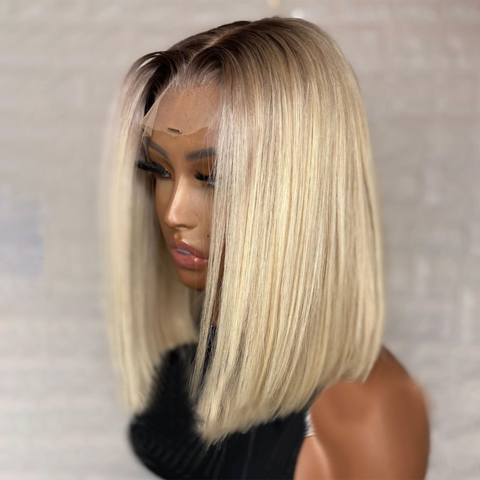 Buy Wholesale China Black Blonde Short Bob Ombre Wig Colored Lace Part  Human Hair Wigs For Black Women & Part Human Hair Wigs at USD 48 | Global  Sources