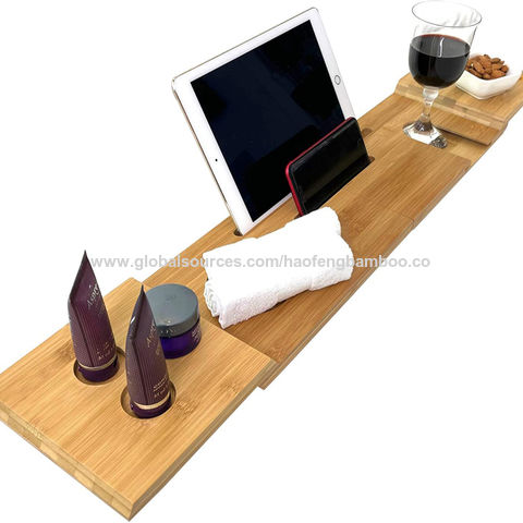 Zusammenklappbares Badewannen-Tablett aus Bambus, Einzigartiges Design und luxuriöses Badewannen-Tablett für Badezimmer - Direkt vom Hersteller for sale at factory direct price