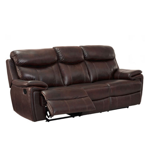 Living Room Sofa Reclining Leather, Traditional Style Leather Reclining Sofa