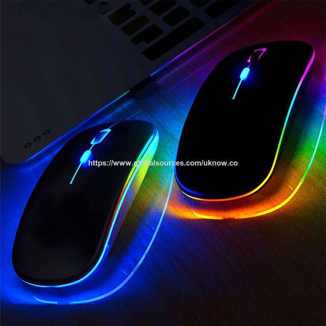 Nuevo Ratón Inalámbrico Mini Ultrafino Silencioso Recargable con Luces LED de Colores para Ordenador for sale at factory direct price