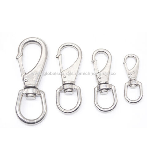 304 S-steel Swivel 8 Ring Snap Hooks Buckle Connection Dog Chain Accessory M4-20 