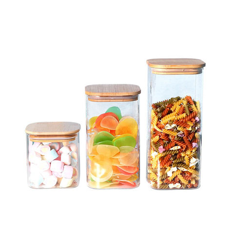 Glass Snack Candy Food Storage Jar Sealed Food Grade Silicone Lid