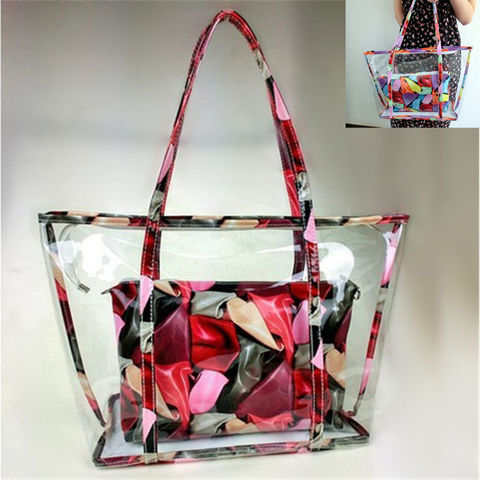 Transparent PVC Bag Clear Beach Handbag Tote Fashion Shoulder Crossbody Bag New 